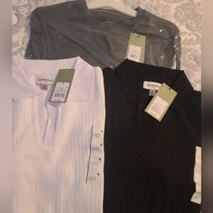 Goodfellow & Co Men's Polos and Pocket T- Shirt - White, Black, Gray Bundle